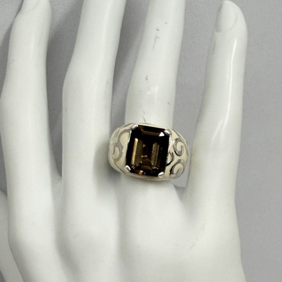 Michelle Albala Jewelry - Michelle Albala Sterling Enamel & Smoky Topaz Ring Weighs 11 Grams Size 6